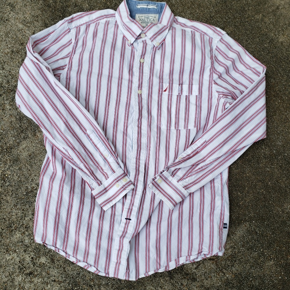 Nautica Vintage 90s Vertical Shirt